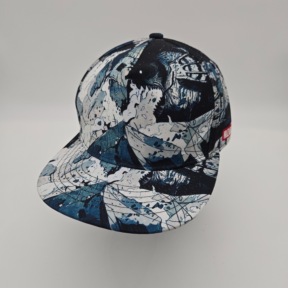 Nuzada Snapback Hat Baseball Cap Black White Stormy Mountain AOP Reject Simple